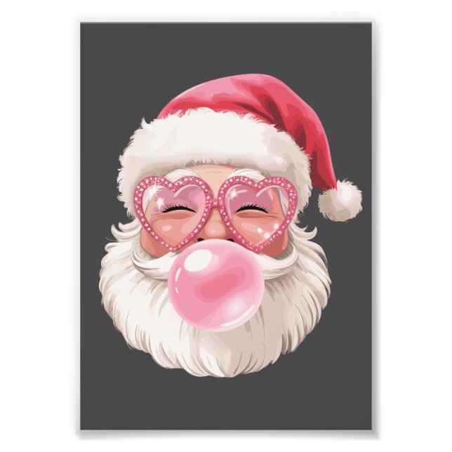 Santa Blowing Bubble Christmas Funny Xmas Photo Print (Front)