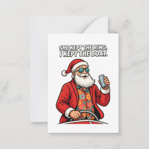 Santa Boat Captain Holiday Quote Funny Christmas Card