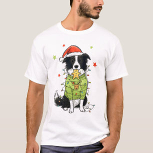 Santa Border Collie Christmas Border Collie Dog Mo T-Shirt