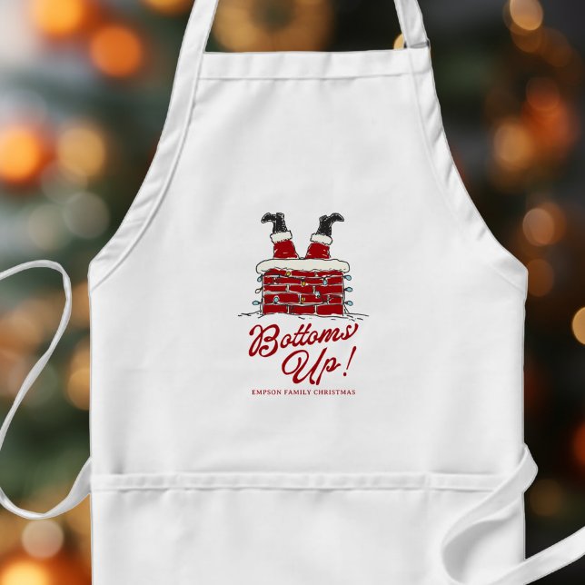 Santa Bottoms Up Funny Christmas Cooking Gift Standard Apron (Creator Uploaded)