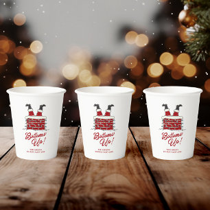 Santa Bottoms Up Funny Christmas Party Drinkware Paper Cups