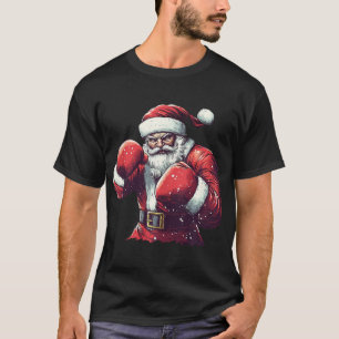 Santa Boxing Lover Mma Muay Thai Boxer Christmas X T-Shirt