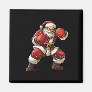 Santa Boxing Xmas Mma Muay Thai Lover Boxer Christ Magnet