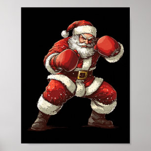 Santa Boxing Xmas Mma Muay Thai Lover Boxer Christ Poster