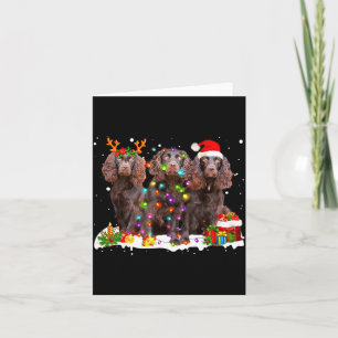Santa Boykin Spaniel Dog Gorgeous Reindeer Christm Card