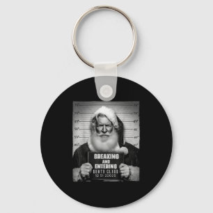 Santa Breaking Entering Mugshot Funny Christmas Ho Key Ring
