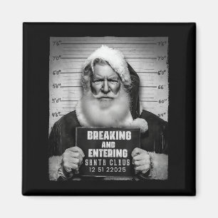 Santa Breaking Entering Mugshot Funny Christmas Ho Magnet