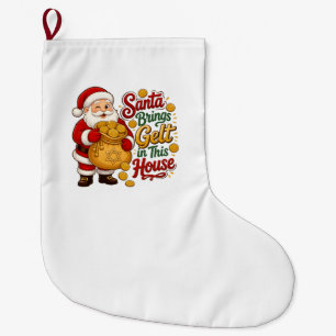 Santa Bring Gelt in this House Christmukkah Jew Large Christmas Stocking