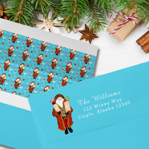 Santa Bringing The Liquor Christmas  Envelope