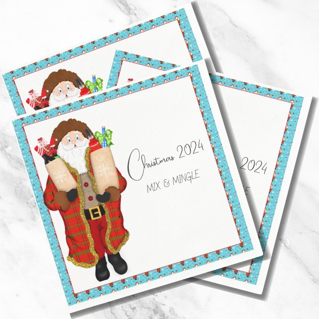 Santa Bringing The Liquor Christmas  Napkin (Creator Uploaded)