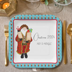 Santa Bringing The Liquor Christmas  Paper Plate