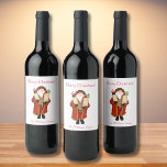 Santa Bringing The Liquor Christmas  Wine Label<br><div class="desc">Get ready to ignite the holiday spirit with our exclusive Christmas wine labels! This one-of-a-kind design features Santa all geared up, carrying a festive selection of Christmas cocktails to the ultimate holiday bash. With a background bursting with cheer and an array of colourful drinks, this wine label sets the perfect...</div>