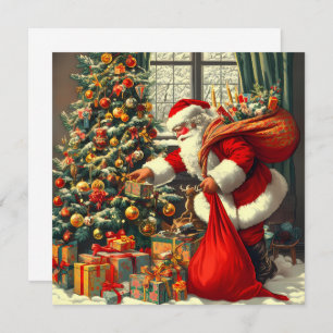 Santa brings joy to the children card