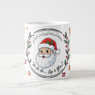 Santa Brings Warm Wishes – Festive Christmas Coffe Large Coffee Mug