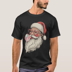 Santa Bubble Gum Pink Sunglasses Christmas Xmas T-Shirt