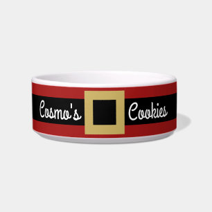 Santa Buckle Personalised Pet Name Cat or Dog Food Bowl