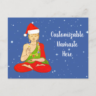 Santa Buddha Namaste Customisable Holiday Postcard