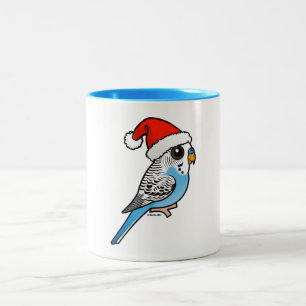 Santa Budgie Blue Two-Tone Coffee Mug