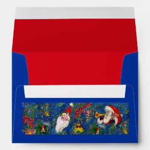 SANTA BUGLER MUSICAL CHRISTMAS NIGHT Red Blue Envelope