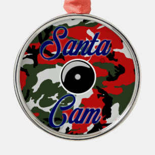 Santa Cam Christmas Camo Ornament/Santa Camera Cam Metal Tree Decoration