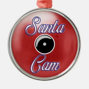 Santa Cam Christmas Ornament/Santa Camera Red Metal Tree Decoration