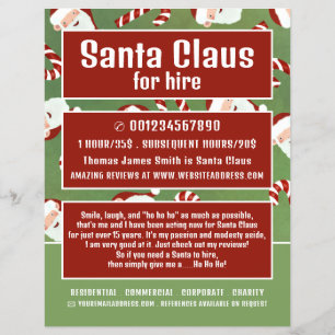 Santa Candy, Santa Claus Entertainer Advertising Flyer