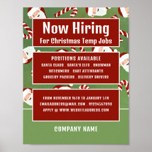 Santa Candy, Seasonal Recruitment Advertising Poster