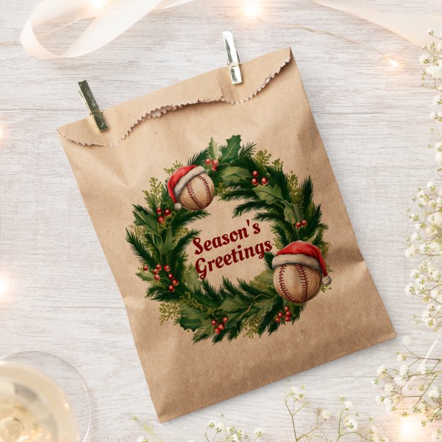 Santa Cap Baseball Customisable  Favour Bags (Clipped)