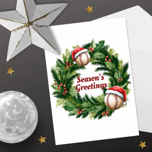 Santa Cap Baseball Holiday Card