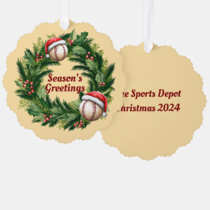 Santa Cap Baseball Tree Decoration Card