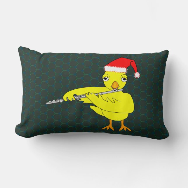 Santa Cap Flute Chick Lumbar Cushion (Front)