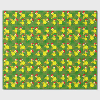 Santa Cap Trumpet Chick Wrapping Paper