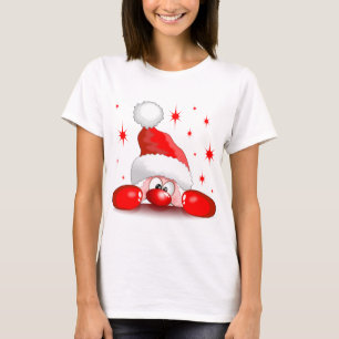 Santa Cartoon Cute Peeking Character © BluedarkArt T-Shirt