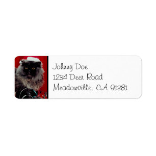 Santa Cat Christmas Avery Label