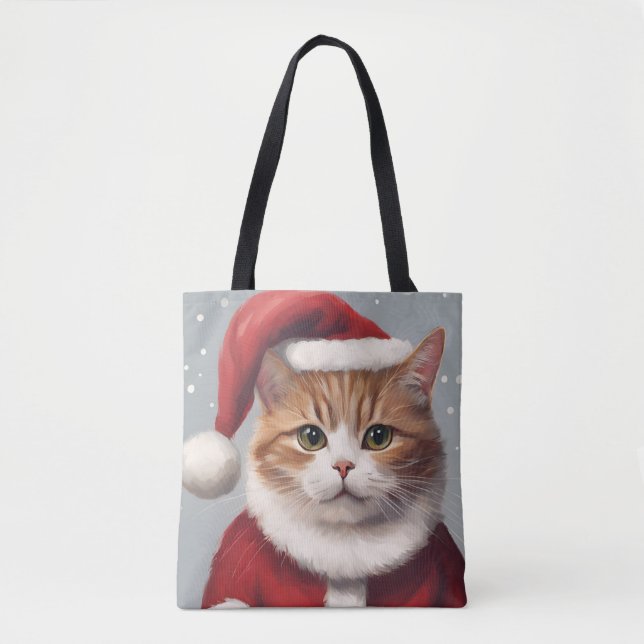 SANTA CAT CHRISTMAS Tote (Front)