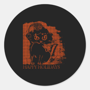 Santa Cat  Classic Round Sticker