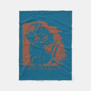 Santa Cat  Fleece Blanket
