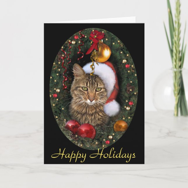 Santa Cat Holiday Card (Front)