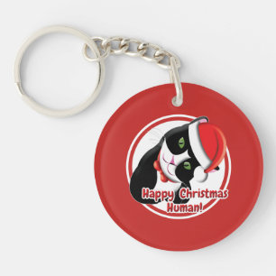Santa Cat Key Ring