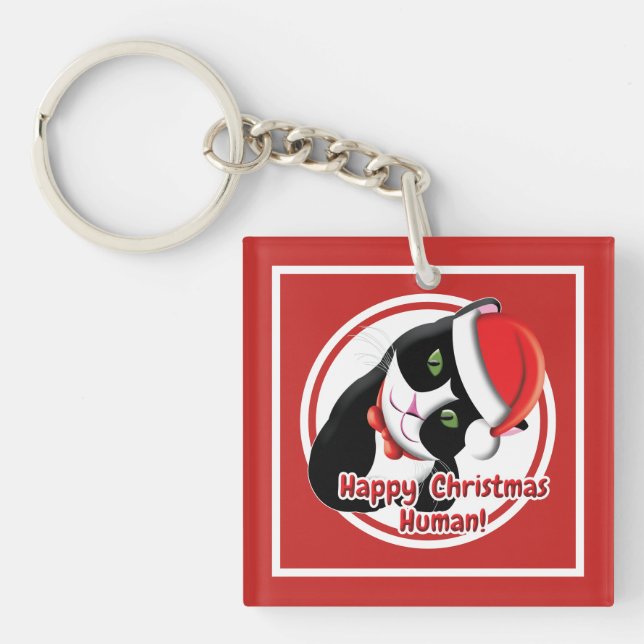 Santa Cat Key Ring (Front)
