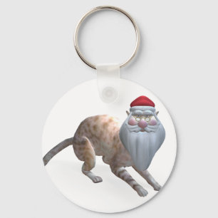 Santa Cat Key Ring