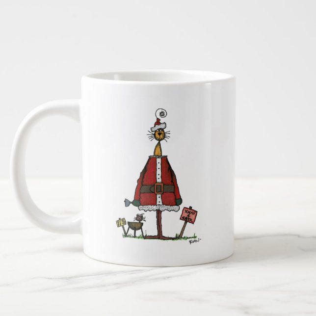 Santa Cat Large Coffee Mug (Left)