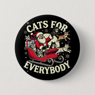 Santa Cat Lover Christmas Cats 6 Cm Round Badge