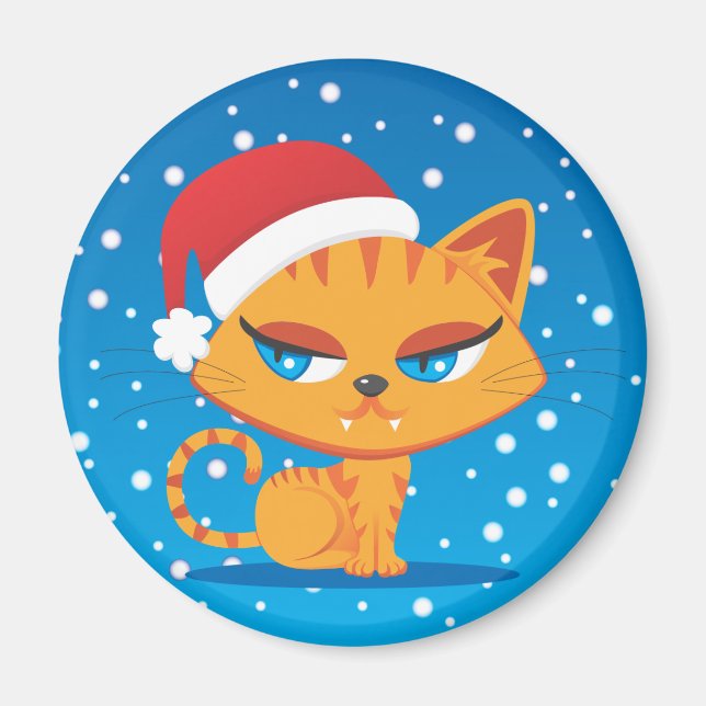Santa Cat Magnet (Front)