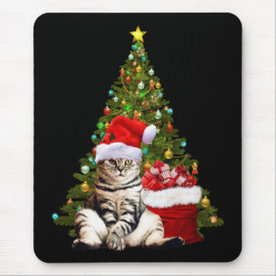 Santa Cat Mouse Pad