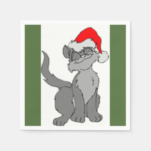 SANTA CAT NAPKIN