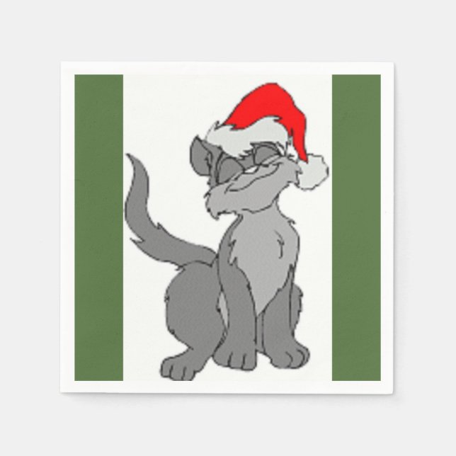 SANTA CAT NAPKIN (Front)