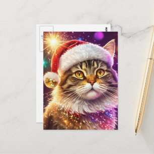 Santa Cat Postcard