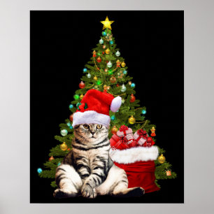 Santa Cat Poster