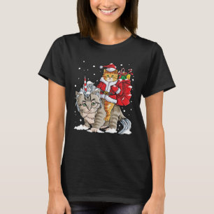 Santa Cat Riding Caticorn Christmas s Meowy Catmas T-Shirt